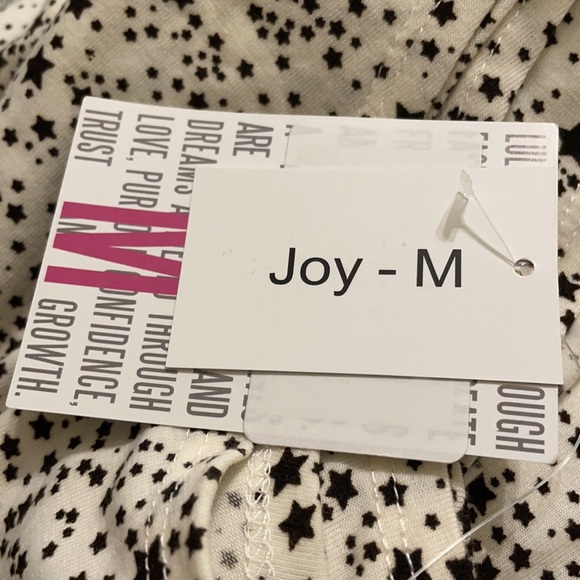 NWT LuLaRoe Joy Duster Vest, White with Black Stars, size M - Picture 4 of 5